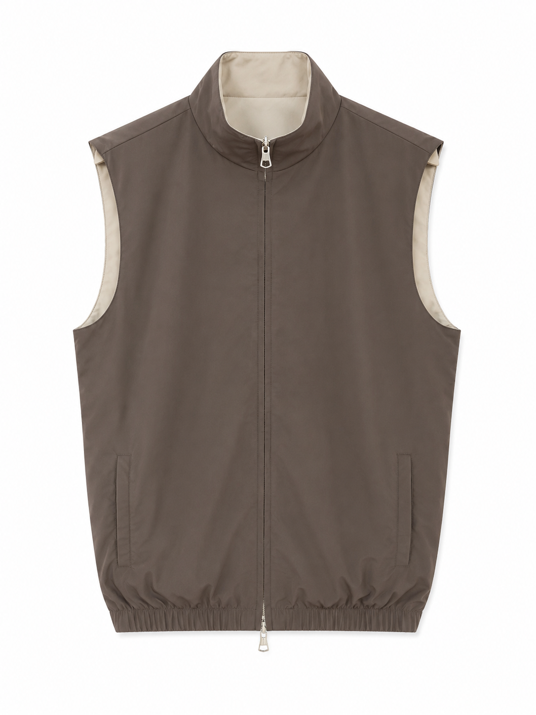 Braune / beige doppelseitige Weste