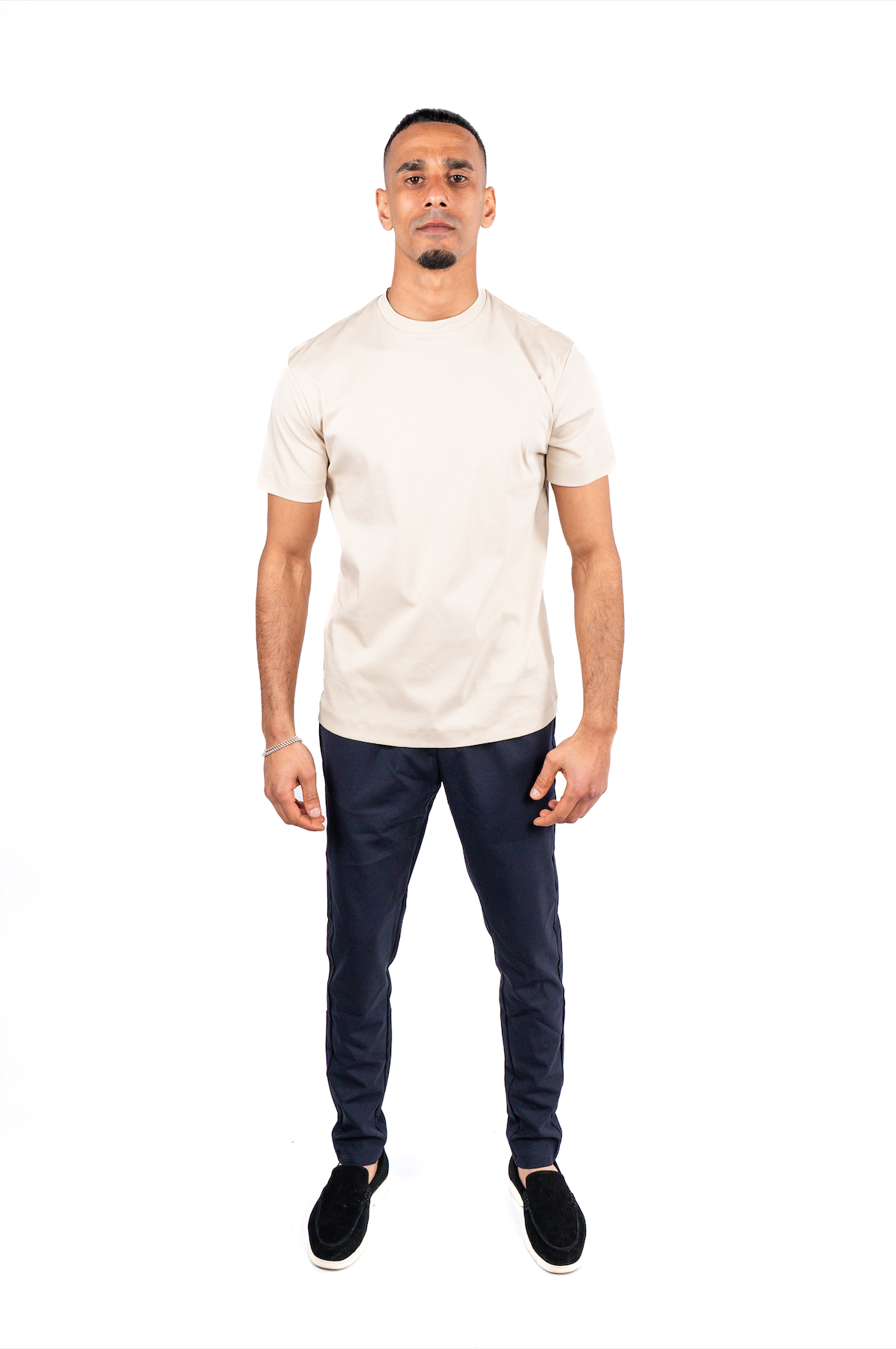 Beiges Glanz-T-Shirt